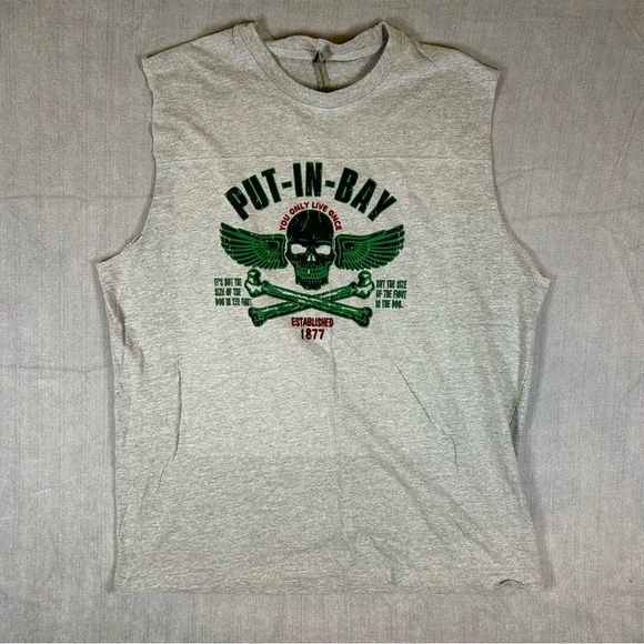 Other - Put-in-Bay Skull & Wings Graphic Sleeveless Muscle Tank Top XXL
